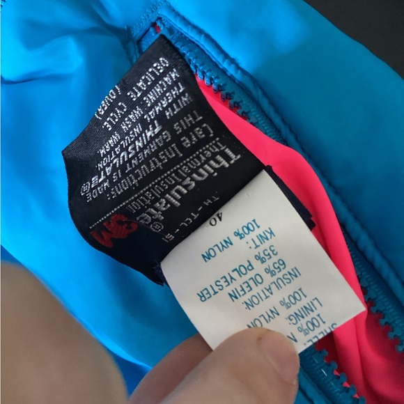 Vintage 90s Columbia Women's Reversible Blue Neon Pink Radical Sleeve Jacket M - Picture 5 of 6